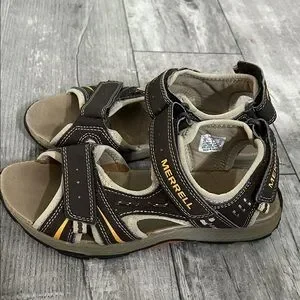 Merrell | Shoes | Merrell Kids Sandals In Brown And Yellow 